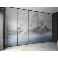 會(huì)議室活動(dòng)隔斷移動(dòng)折疊吊軌屏風(fēng)隔音隔熱防火